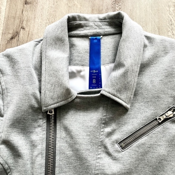 KIT AND ACE, Moto style, Crop Jacket, Heather Grey, Size 8, Very Nice Condition - Picture 6 of 14